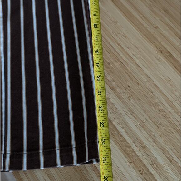Reformation Marlon Brown Striped High-rise Cropped Straight Leg Pants, size 6 - Picture 7 of 9